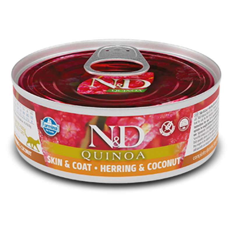 N&D CAT QUINOA Herring & Coconut 80 g + 1ks ZDARMA