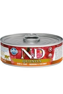 N&D CAT QUINOA Herring & Coconut 80 g + 1ks ZDARMA