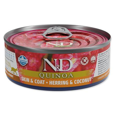 N&D CAT QUINOA Herring & Coconut 80 g + 1ks ZDARMA