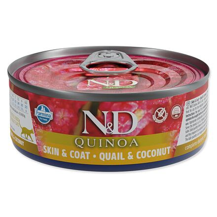 N&D CAT QUINOA Quail & Coconut 80 g + 1ks ZDARMA