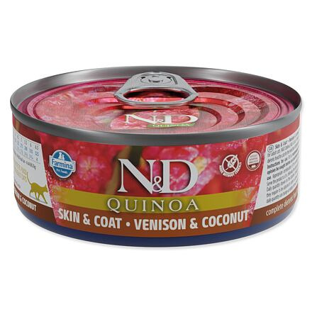N&D CAT QUINOA Venison & Coconut 80 g + 1ks ZDARMA