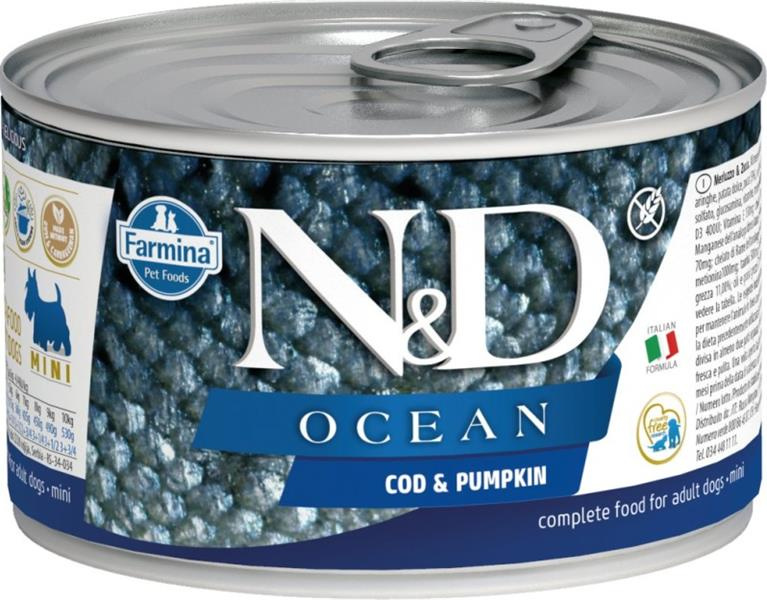 N&D DOG OCEAN Adult Codfish & Pumpkin Mini  140 g + 1 ks  ZDARMA