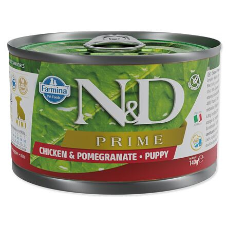 N&D DOG PRIME Puppy Chicken & Pomegranate Mini 140 g + 1 ks  ZDARMA