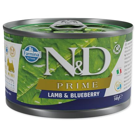 N&D DOG PRIME Adult Lamb & Blueberry Mini 140 g + 1 ks  ZDARMA