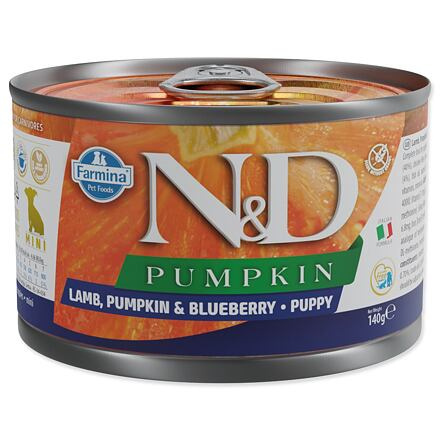 N&D DOG PUMPKIN Puppy Lamb & Blueberry Mini 140 g + 1 ks  ZDARMA