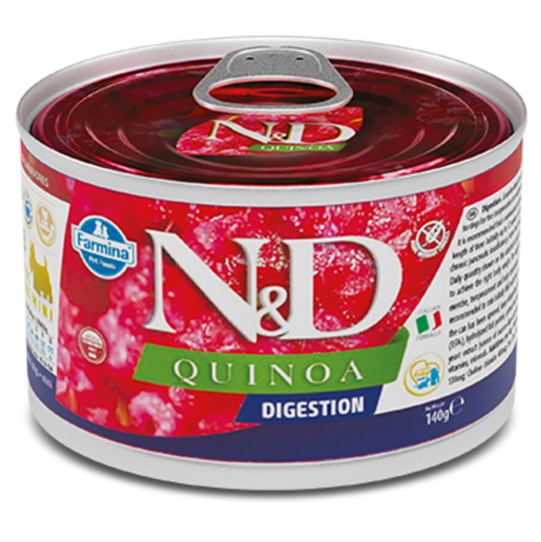 N&D DOG QUINOA Digestion Lamb & Fennel Mini 140 g + 1 ks  ZDARMA