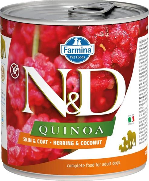 N&D QUINOA Dog konz. Herring & Coconut 285 g