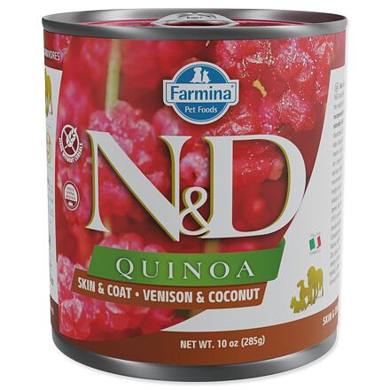 N&D DOG QUINOA Venison & Coconut  285 g + 1 ks  ZDARMA