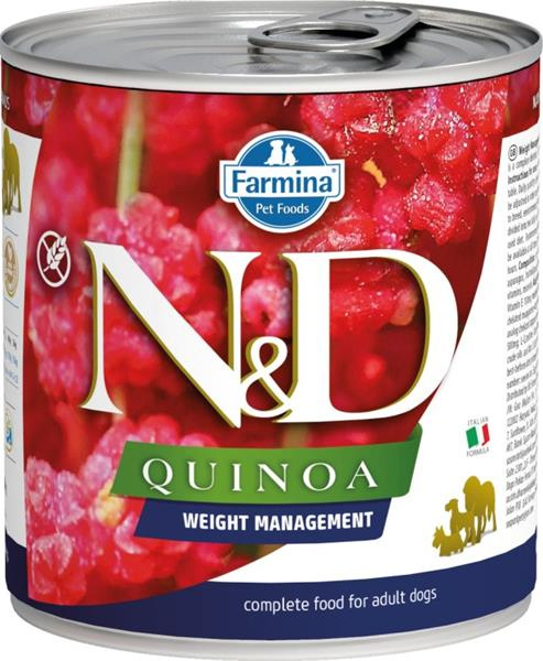 N&D DOG QUINOA Weight Mnmgmt Lamb & Brocolli  285 g + 1 ks  ZDARMA