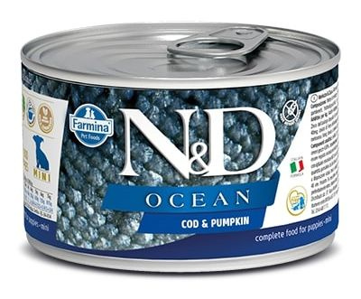 N&D DOG OCEAN Puppy Codfish & Pumpkin Mini 140 g + 1 ks  ZDARMA