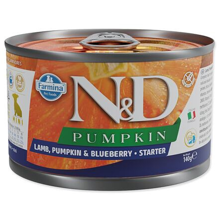 N&D DOG PUMPKIN Starter Lamb & Blueberry Mini 140 g + 1 ks  ZDARMA