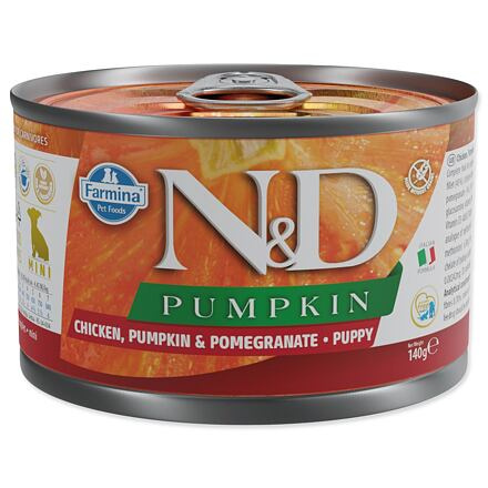 N&D DOG PUMPKIN Puppy Chicken & Pomegranate Mini  140 g + 1 ks  ZDARMA