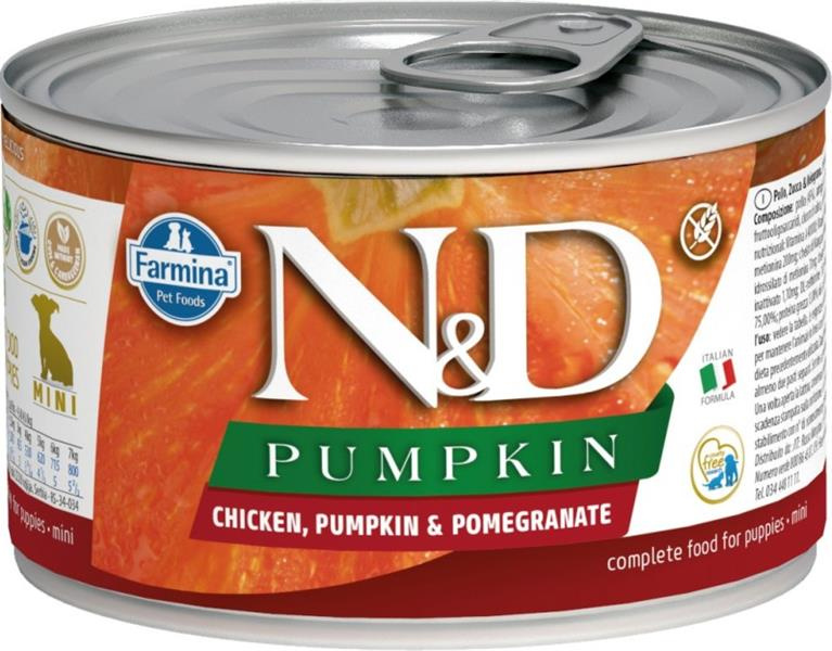 N&D DOG PUMPKIN Puppy Chicken & Pomegranate Mini  140 g + 1 ks  ZDARMA