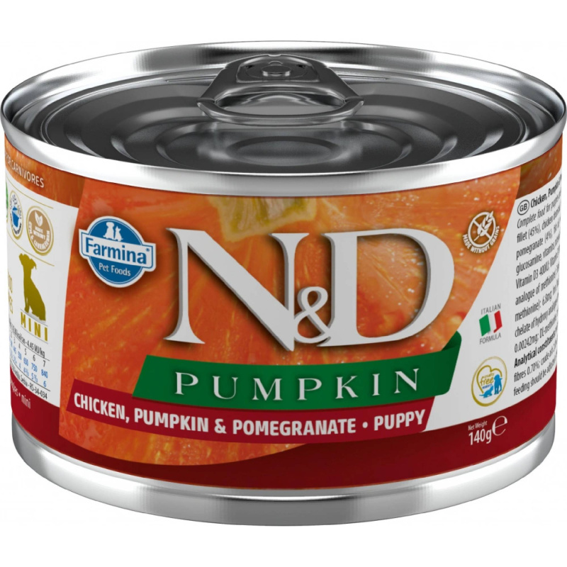 KONZERVA N&D DOG CHICKEN, PUMPKIN & POMEGRANATE STARTER PUPPY MINI 140g
