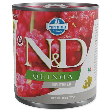 KONZERVA N&D DOG QUINOA PORK NEUTERED 
