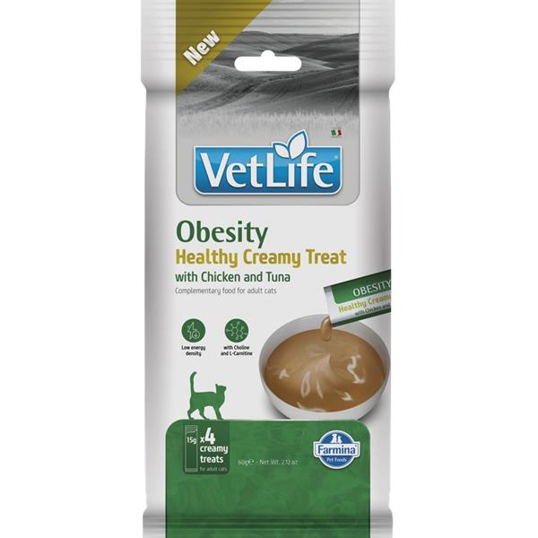 Vet Life Feline Creamy Treat pamlsek Obesity Chicken & Tuna 60 g