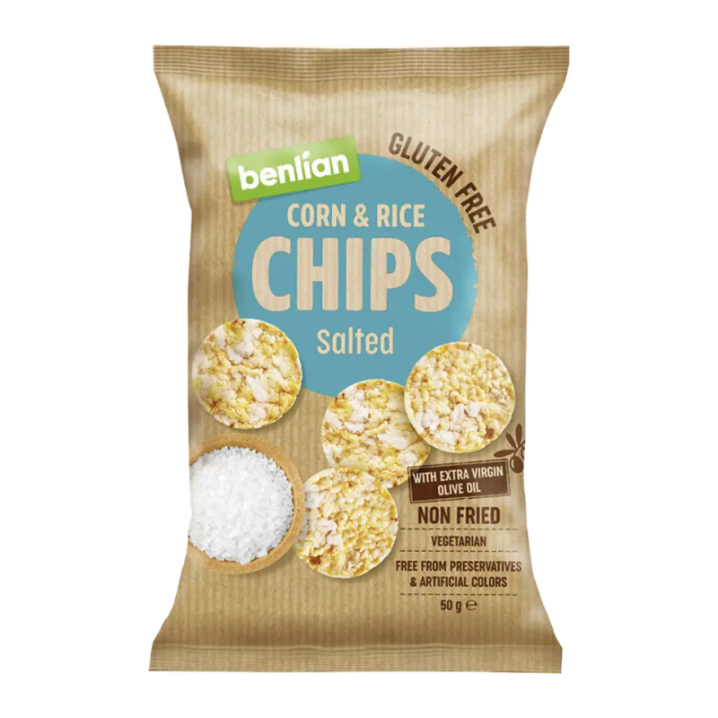 Benlian Kukuřično-rýžové chipsy Solené 50 g
