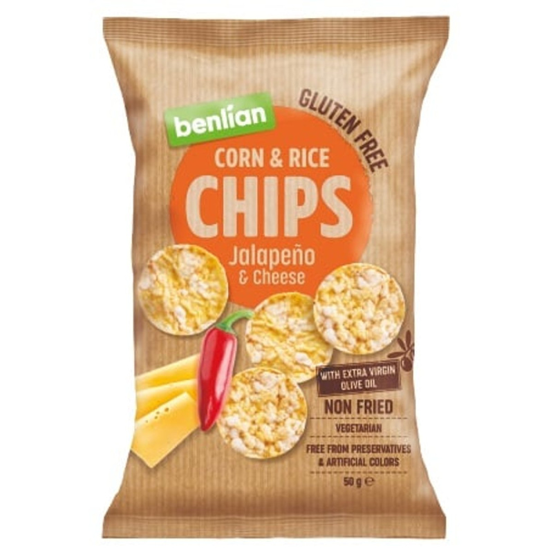 Benlian Kukuřičné chipsy jalapeňo a sýr