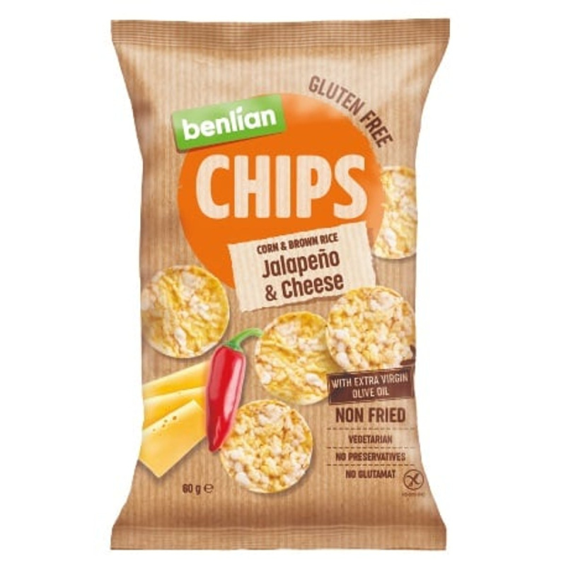 Benlian Kukuřičné chipsy jalapeňo a sýr
