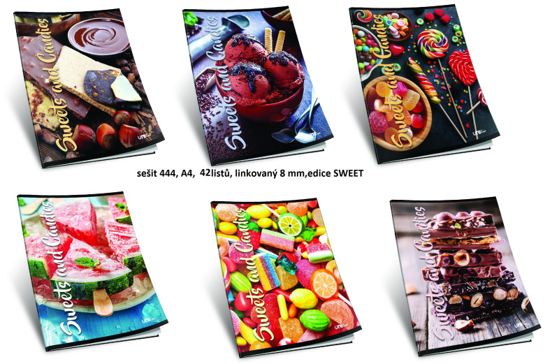 REAS-PACK Školní sešit 444 edice SWEET - Čokoláda