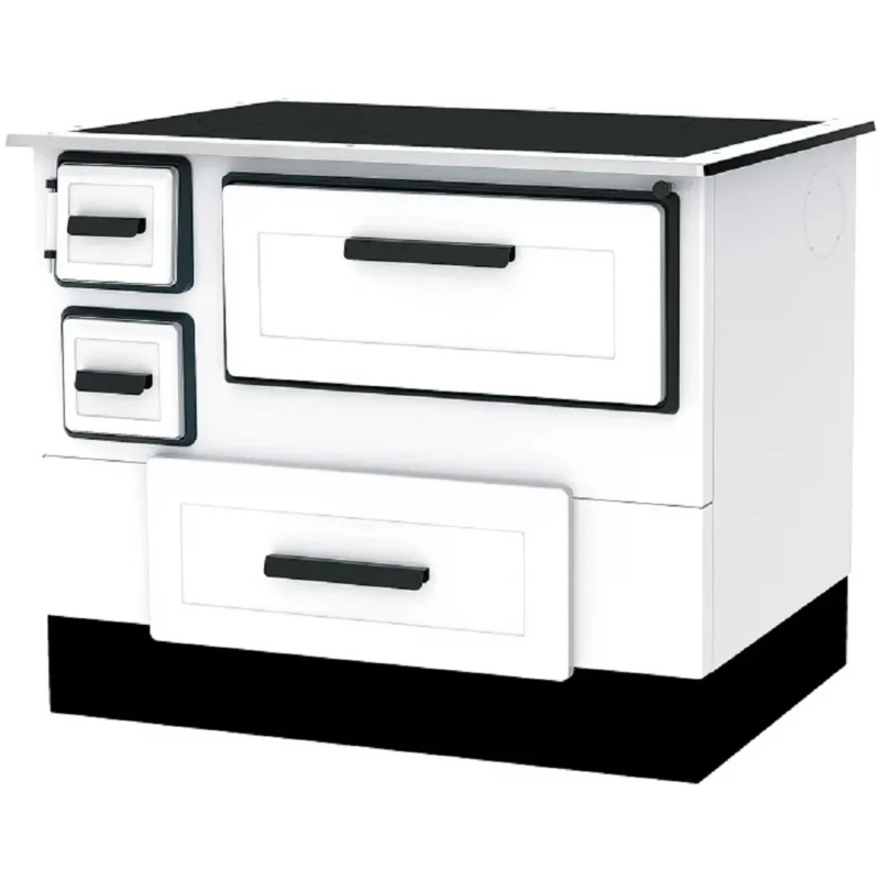 Alfa Plam Sporák na tuhá paliva ALFA 55, 5,1W, bílá, 195 × 550 × 540 mm - pravý
