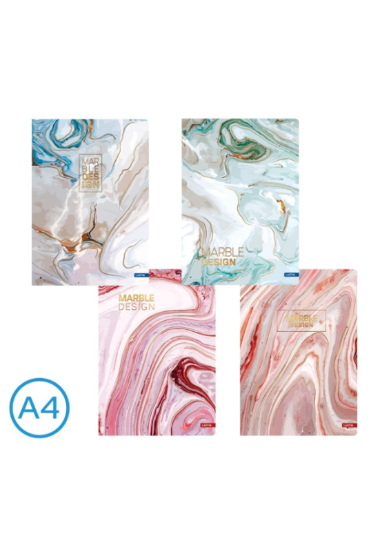 Kniha záznamová A4 linka  96l Marble mix LASTVA