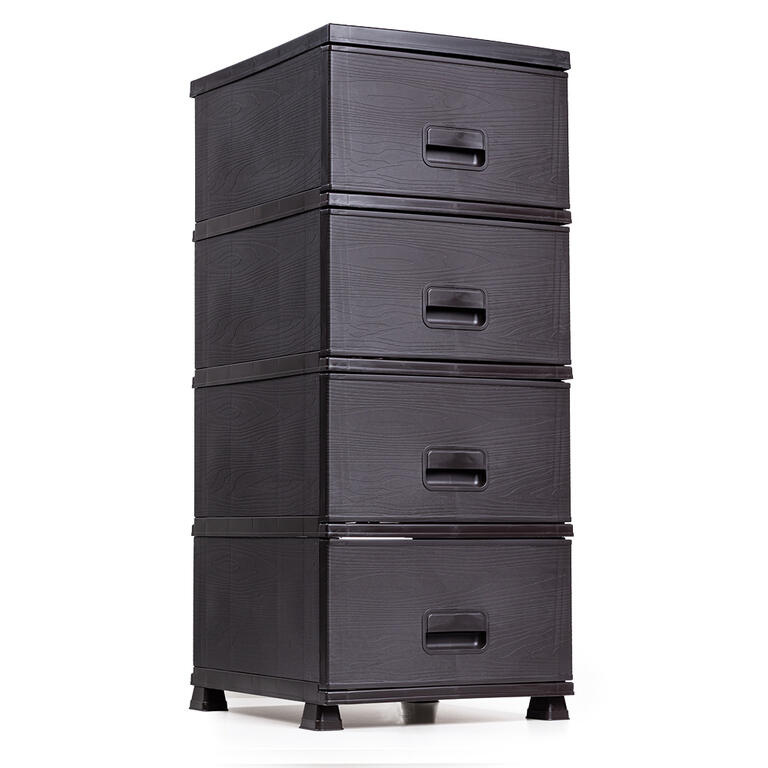 Plastová komoda MEGAPLAST NATURA tmavě hnědá