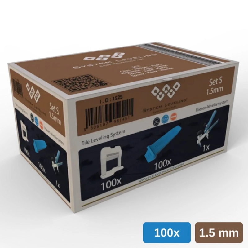 System Leveling Startovací sada S, 1,5mm, 100+100+1 ks