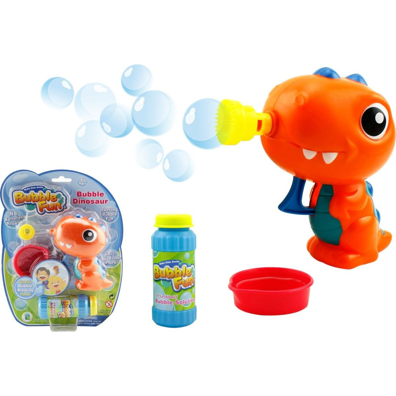 SPARKYS Bublifuková pistole Bubble Fun Dinosaurus s náplní oranžová
