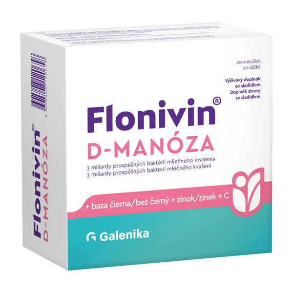 Flonivin D-MANÓZA + bez černý + zinek + vit. C 20 sáčků