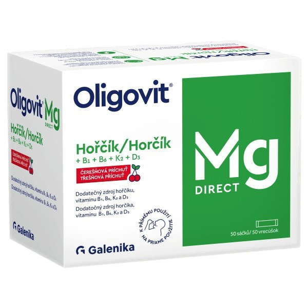 Oligovit Mg DIRECT Hořčík + B1 + B6 + K2 + D3 50 sáčků
