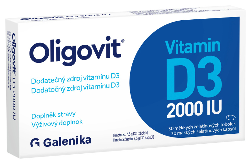 Oligovit Vitamin D3 2000 IU 30 želatinových tobolek