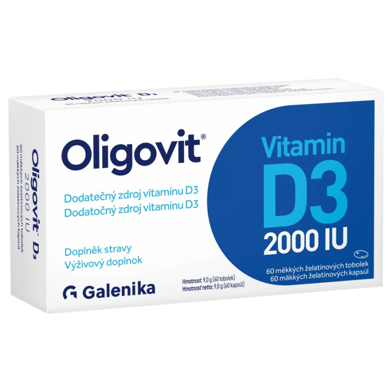 Oligovit Vitamin D3 2000 IU 60 želatinových tobolek