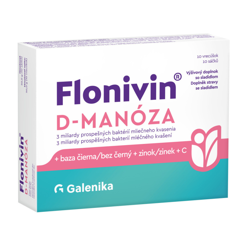 Flonivin D-MANÓZA + bez černý + zinek + vit. C 10 sáčků