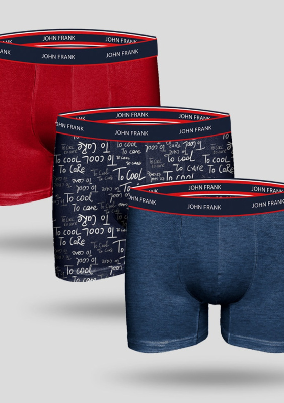 Boxerky JOHN FRANK JF3BFG03 3Pack Barva: Vícebarevná, Velikost: L