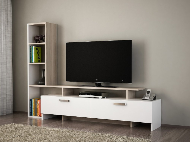 TV stěna / Sestava pod TV Şimal - White, Cordoba