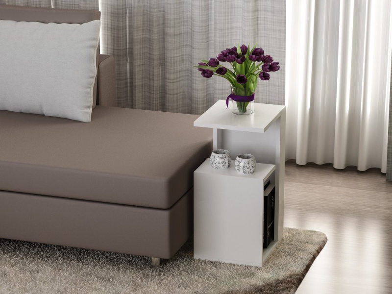 Odkládací stolek / Příruční stolek Sister - White