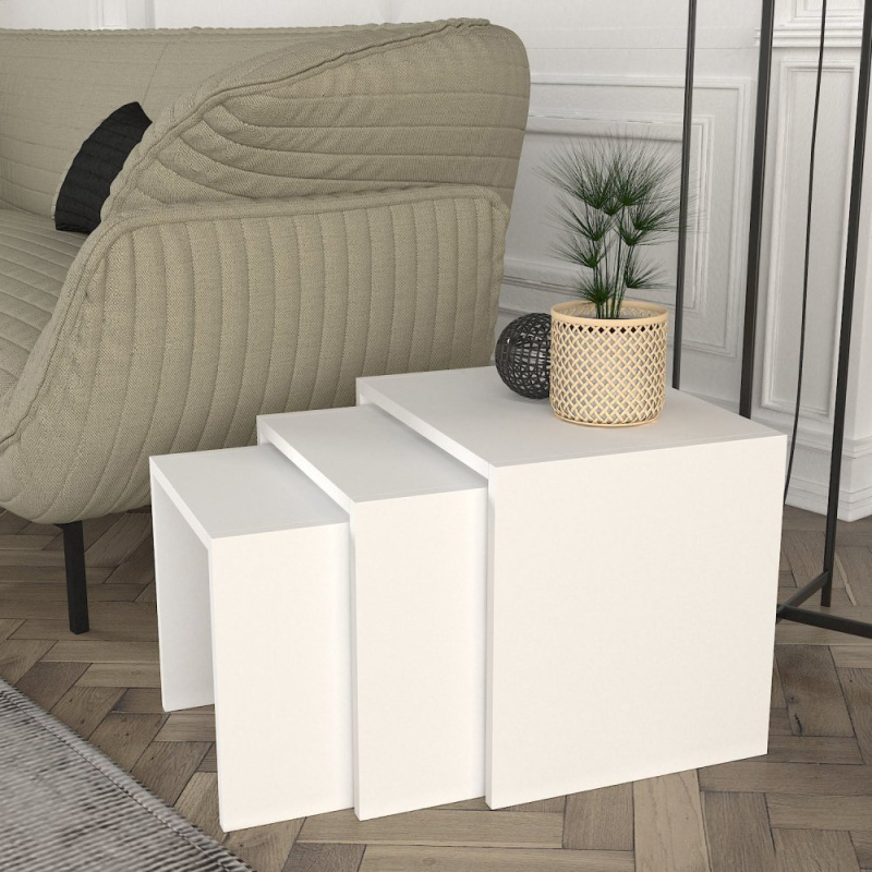 Sada odkládacích stolků (3 kusy) Zariel - White