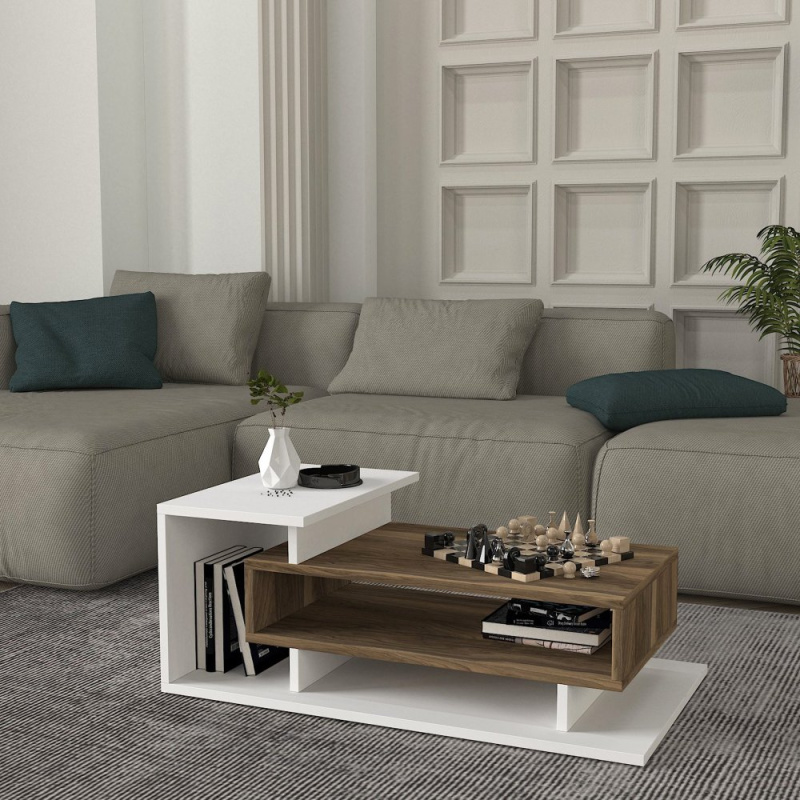 Konferenční stolek Spring - White, Walnut