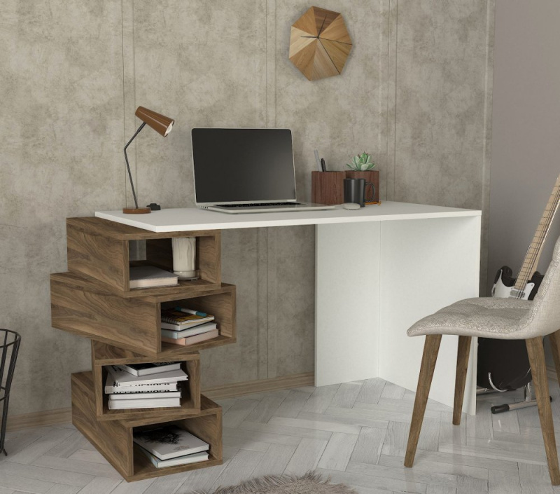 Psací stůl Jenga - White, Walnut