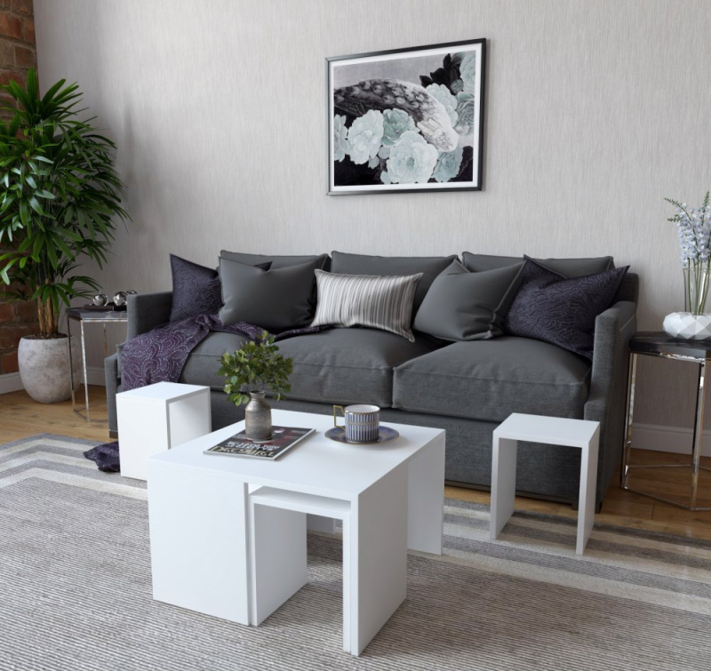 Sada konferenčních stolků Ortanca - White