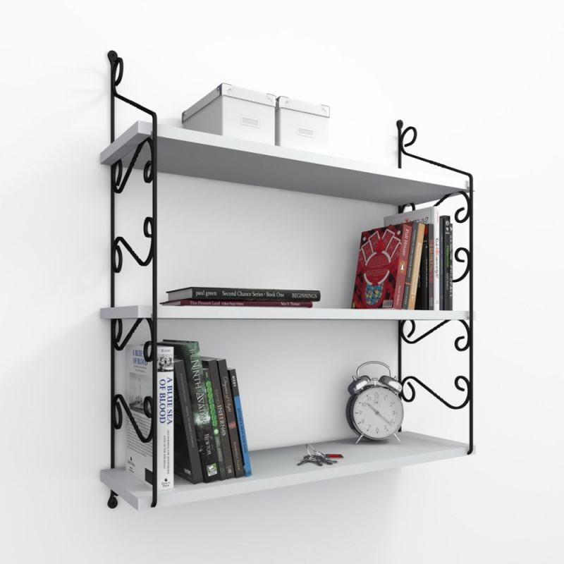 Nástěnná police Seramoni 3'lü - White