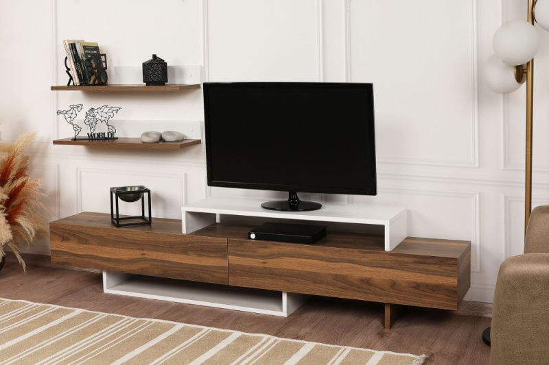 TV stěna / Sestava pod TV Nirvana - Teak, White