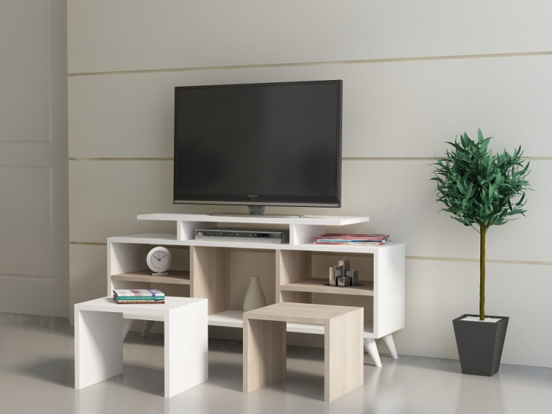 TV stěna / Sestava pod TV Kutay - White, Cordoba