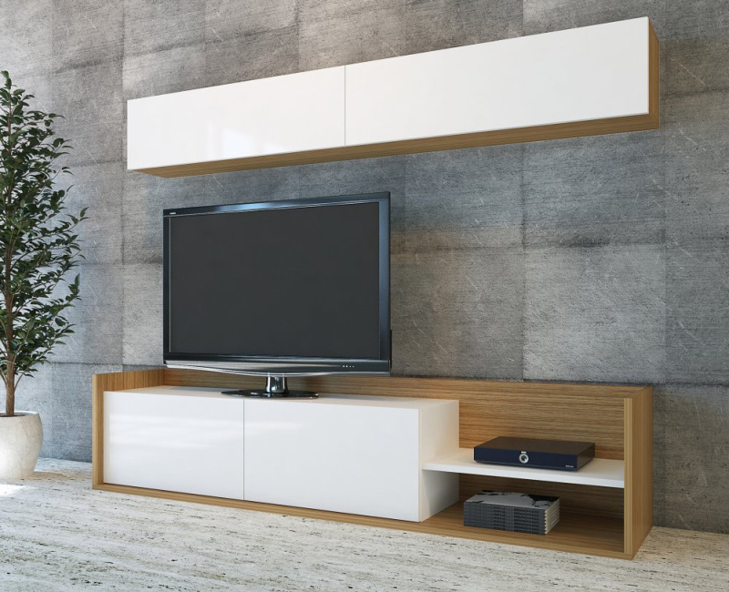 TV stěna / Sestava pod TV Kale - Teak, White