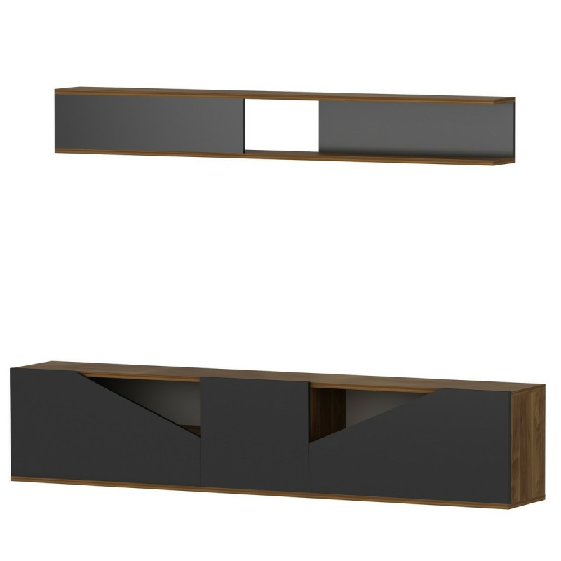 TV stěna / Sestava pod TV Taç - Walnut, Black