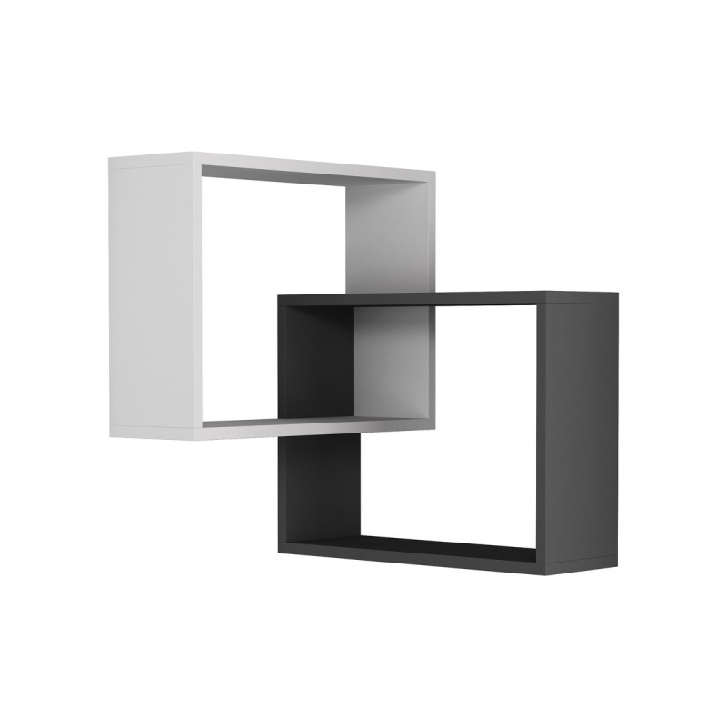 Nástěnná police Ring - White, Anthracite