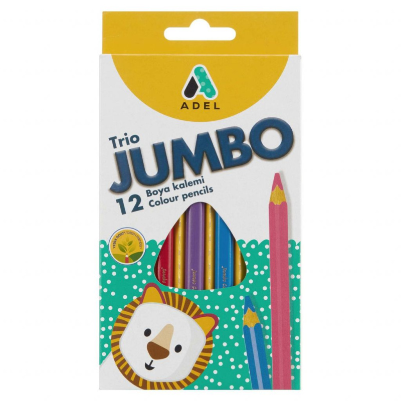 Pastelky Jumbo trojhranné sada (12ks) - zákadní mix