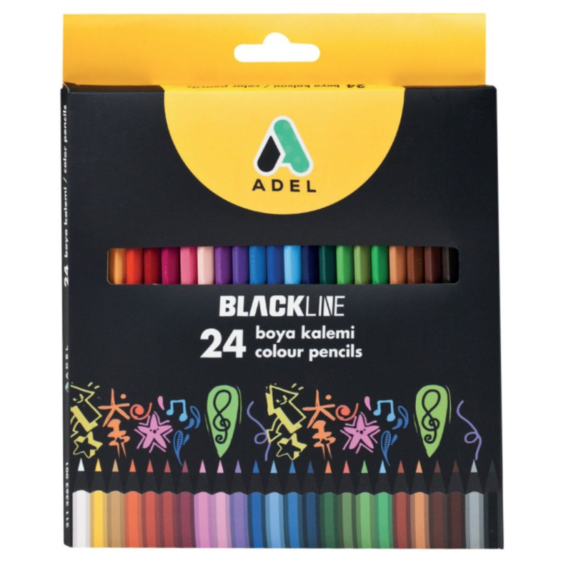 Pastelky Blackline šestihranné sada (24ks) - základní mix