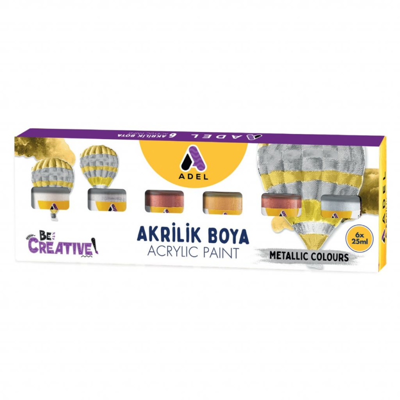 Akrylové barvy sada (6x25ml) - metalické